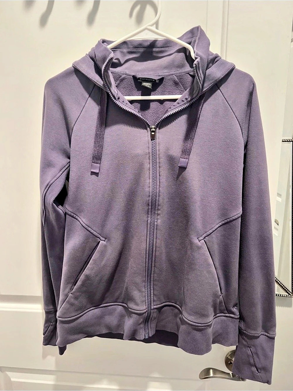 Athleta Hoodie Purple Full-Zip Hooded Jacket Medium